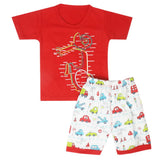 Boys Half Sleeves Short Suit - Red, Kids, Boys Sets And Suits, Chase Value, Chase Value