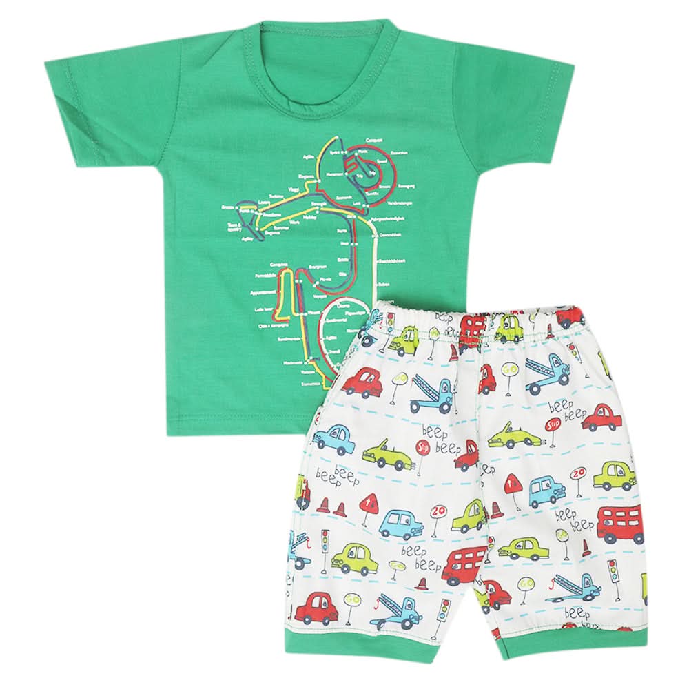 Boys Half Sleeves Short Suit - Green, Kids, Boys Sets And Suits, Chase Value, Chase Value