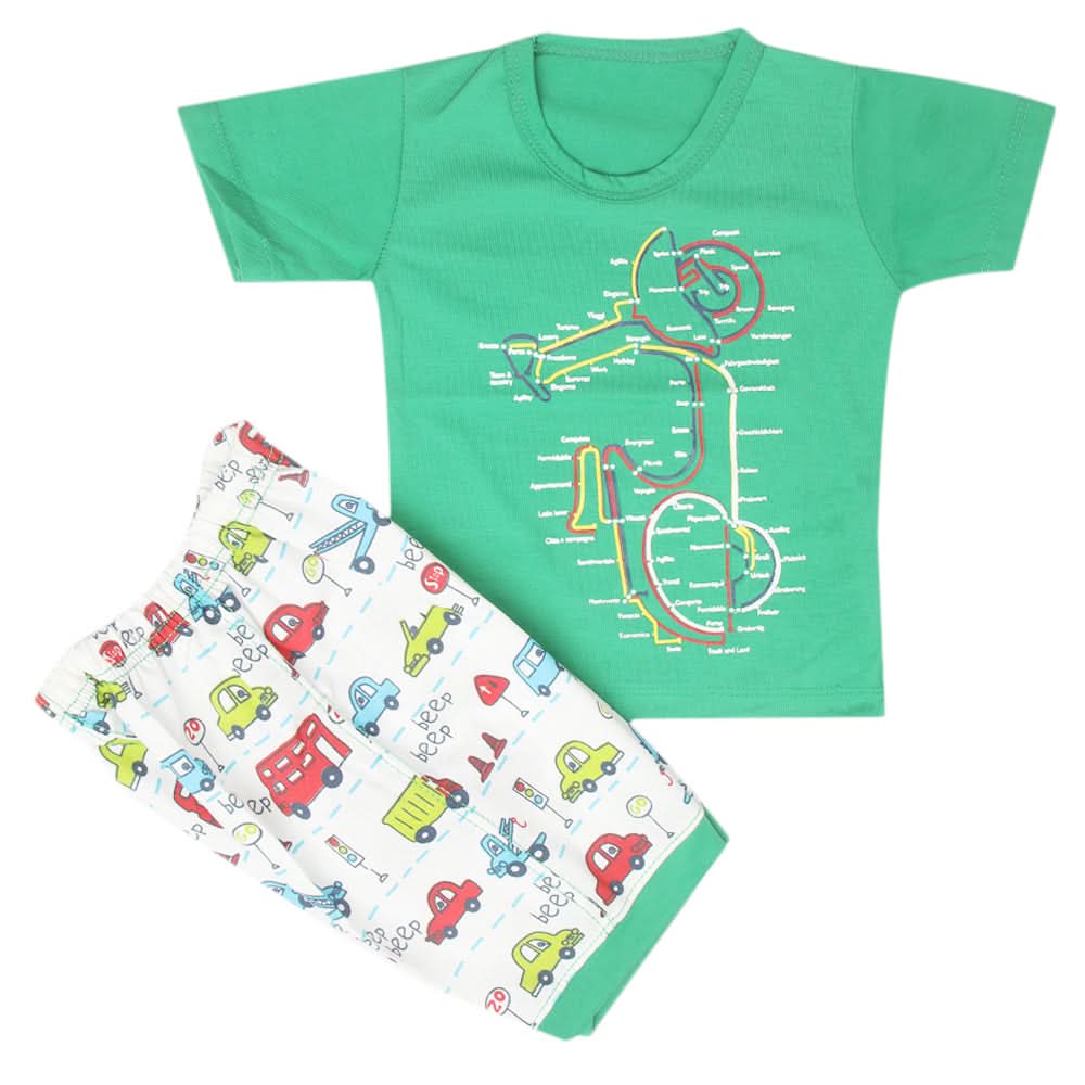 Boys Half Sleeves Short Suit - Green, Kids, Boys Sets And Suits, Chase Value, Chase Value