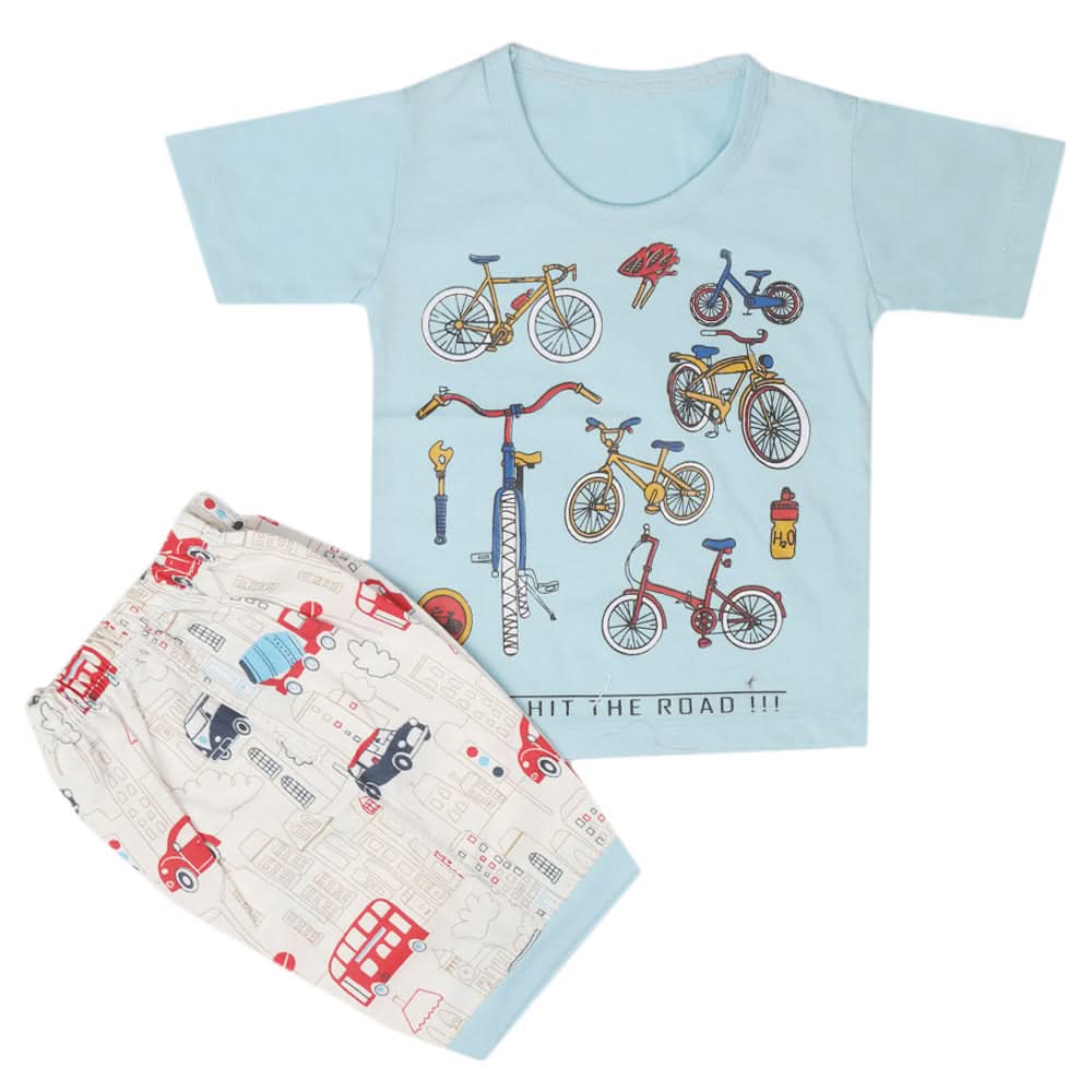 Boys Half Sleeves Short Suit - Blue, Kids, Boys Sets And Suits, Chase Value, Chase Value