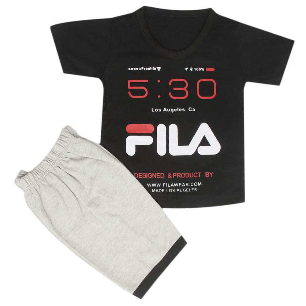 Boys Half Sleeves Short Suit - Black, Kids, Boys Sets And Suits, Chase Value, Chase Value