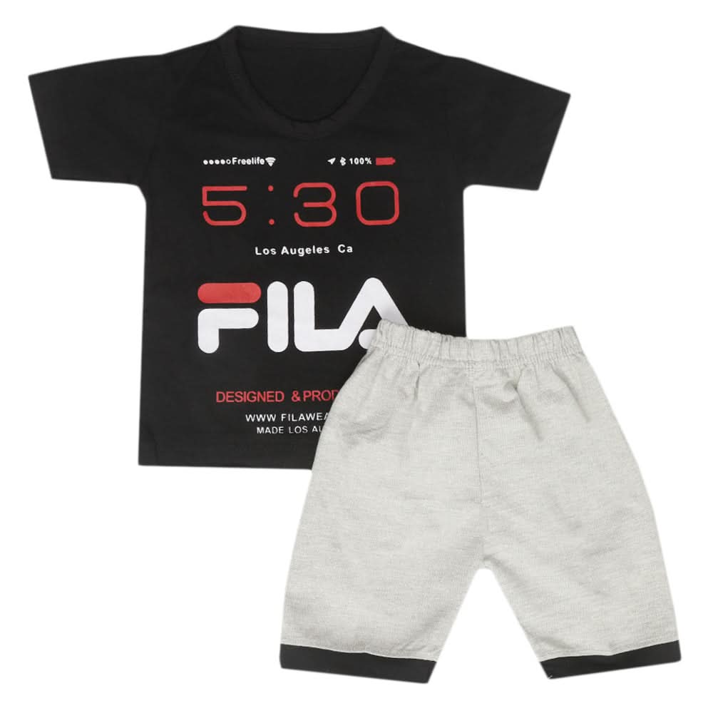 Boys Half Sleeves Short Suit - Black, Kids, Boys Sets And Suits, Chase Value, Chase Value