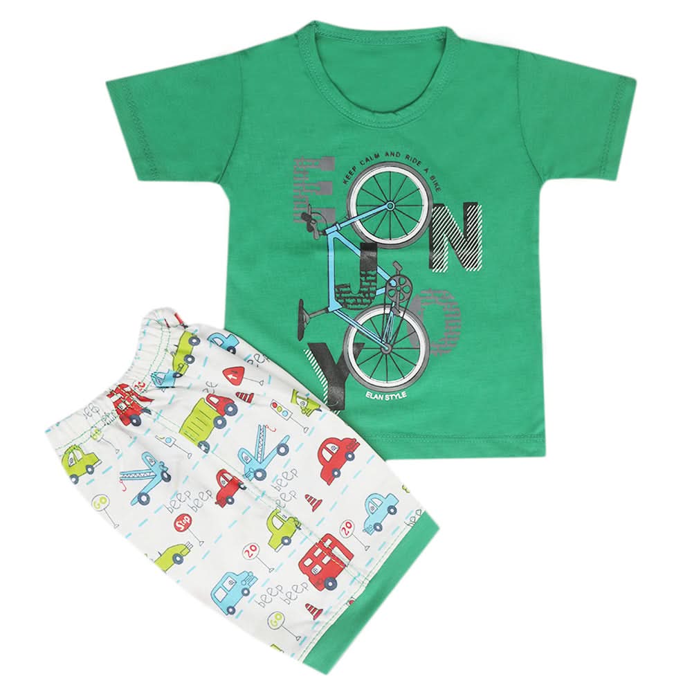 Boys Half Sleeves Short Suit - Green, Kids, Boys Sets And Suits, Chase Value, Chase Value