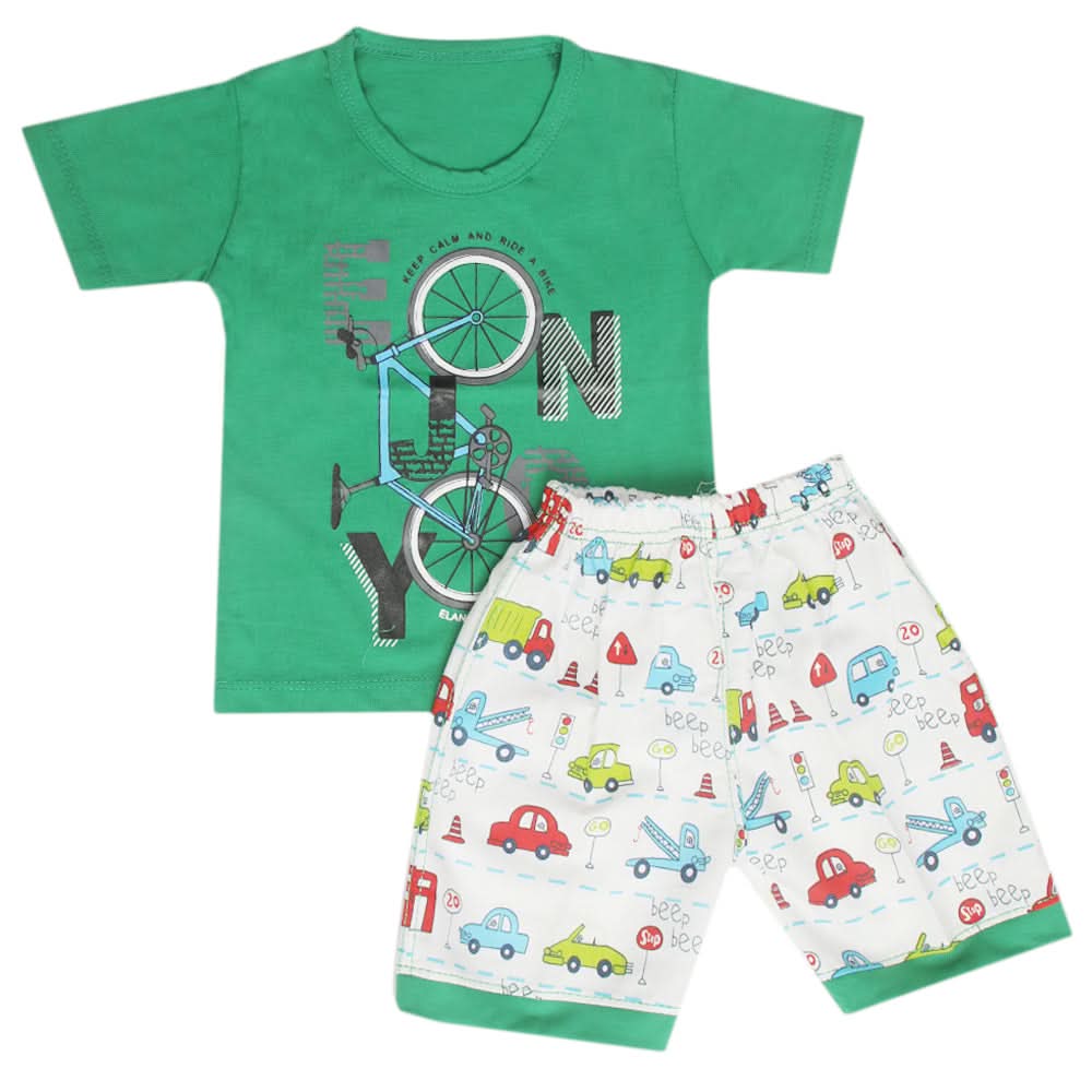 Boys Half Sleeves Short Suit - Green, Kids, Boys Sets And Suits, Chase Value, Chase Value