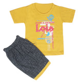 Boys Half Sleeves Short Suit - Mustard, Kids, Boys Sets And Suits, Chase Value, Chase Value