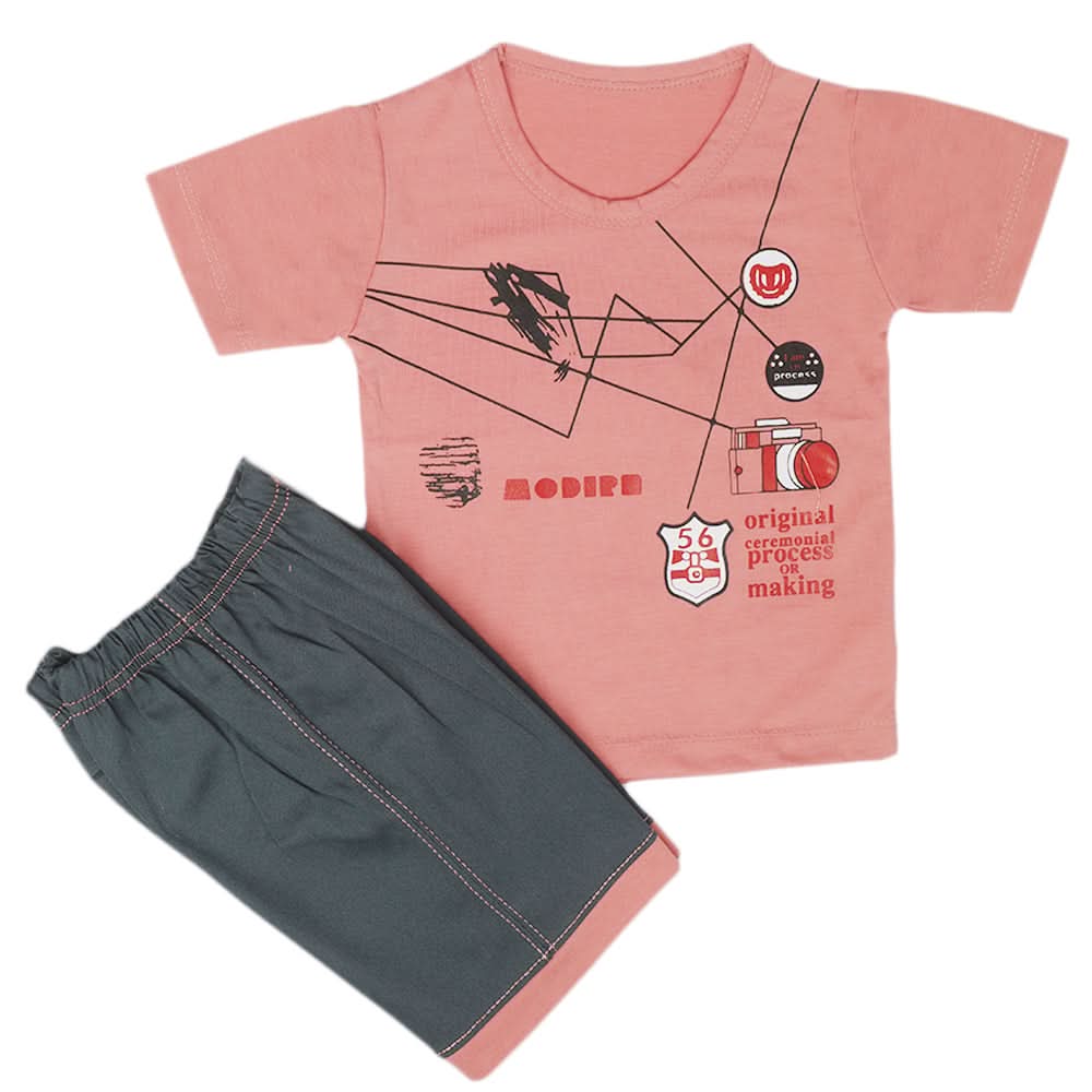 Boys Half Sleeves Short Suit - Pink, Kids, Boys Sets And Suits, Chase Value, Chase Value