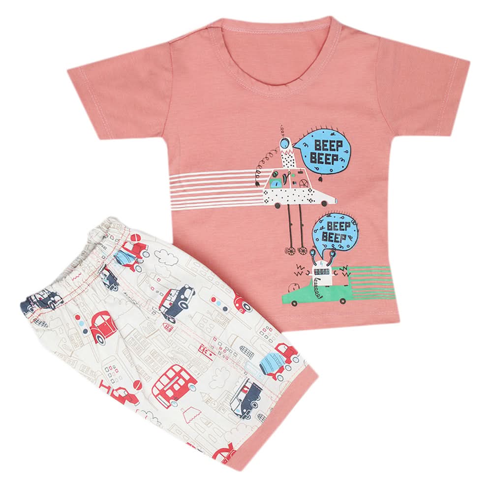 Boys Half Sleeves Short Suit - Pink, Kids, Boys Sets And Suits, Chase Value, Chase Value
