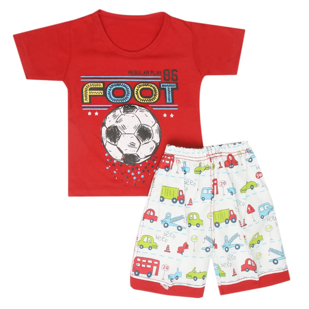 Boys Half Sleeves Short Suit - Red, Kids, Boys Sets And Suits, Chase Value, Chase Value