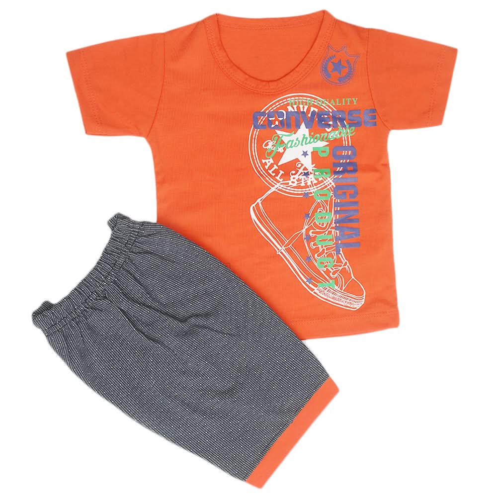 Boys Half Sleeves Short Suit - Orange, Kids, Boys Sets And Suits, Chase Value, Chase Value