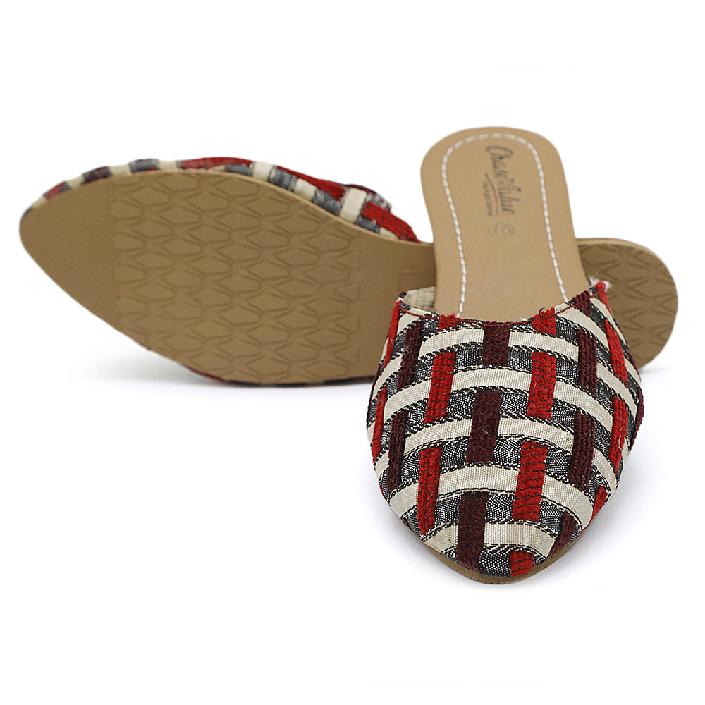 Women's Backless Slipper - Maroon, Women, Slippers, Chase Value, Chase Value