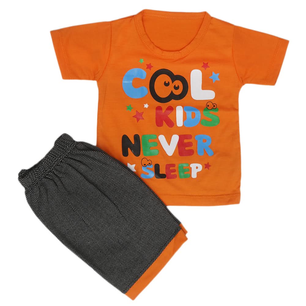 Boys Half Sleeves Short Suit - Orange, Kids, Boys Sets And Suits, Chase Value, Chase Value