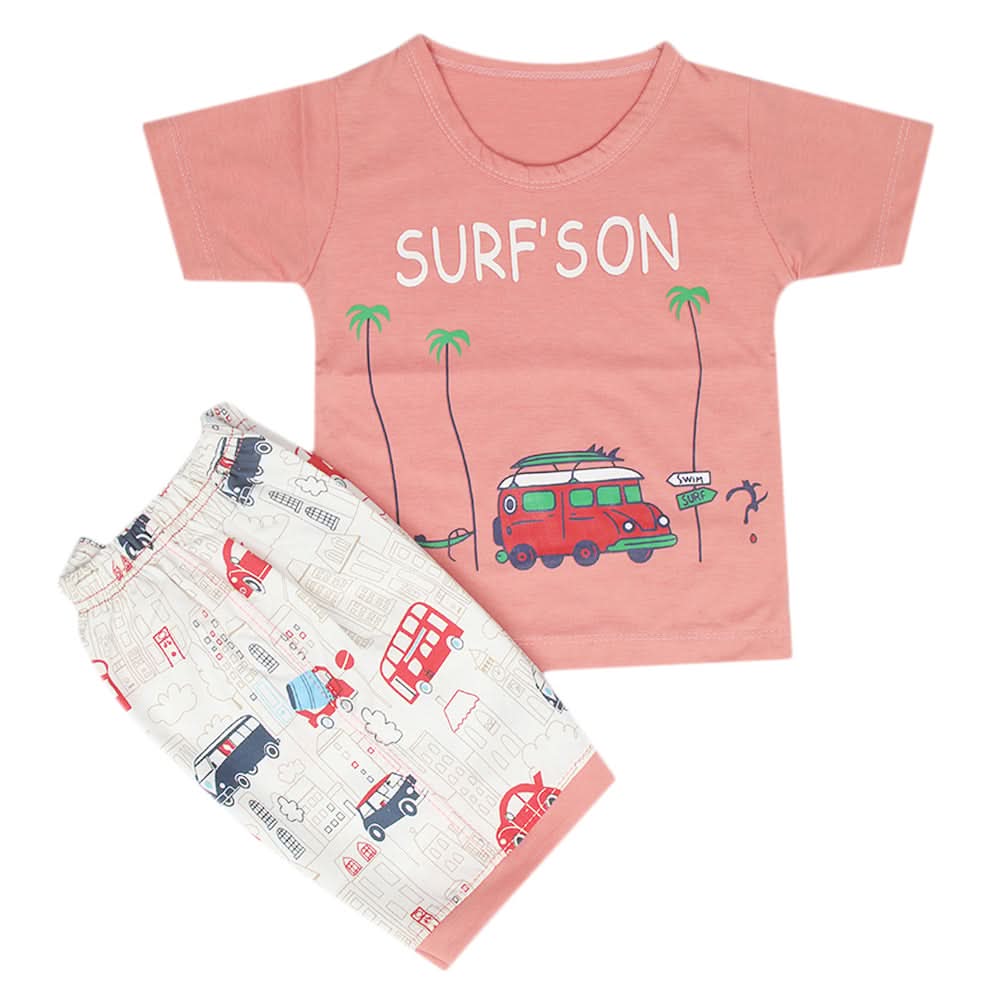 Boys Half Sleeves Short Suit - Pink, Kids, Boys Sets And Suits, Chase Value, Chase Value