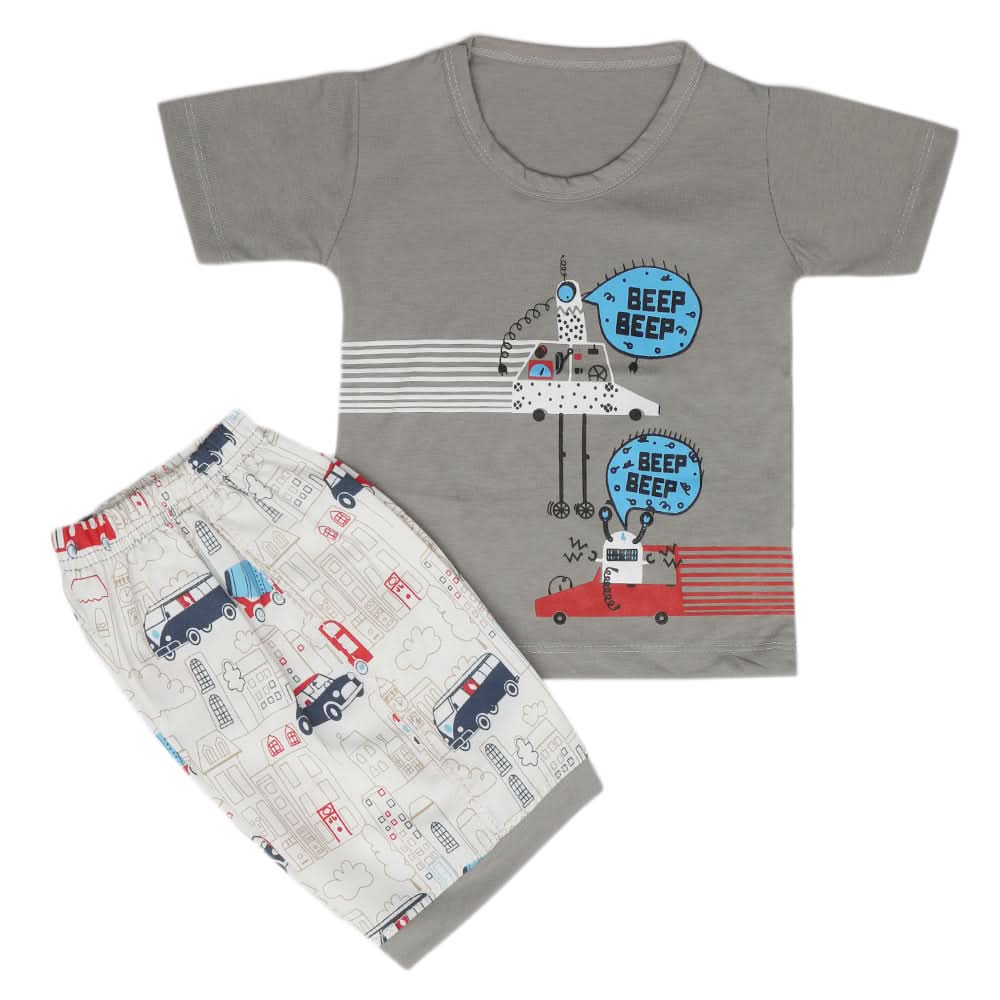 Boys Half Sleeves Short Suit - Grey, Kids, Boys Sets And Suits, Chase Value, Chase Value