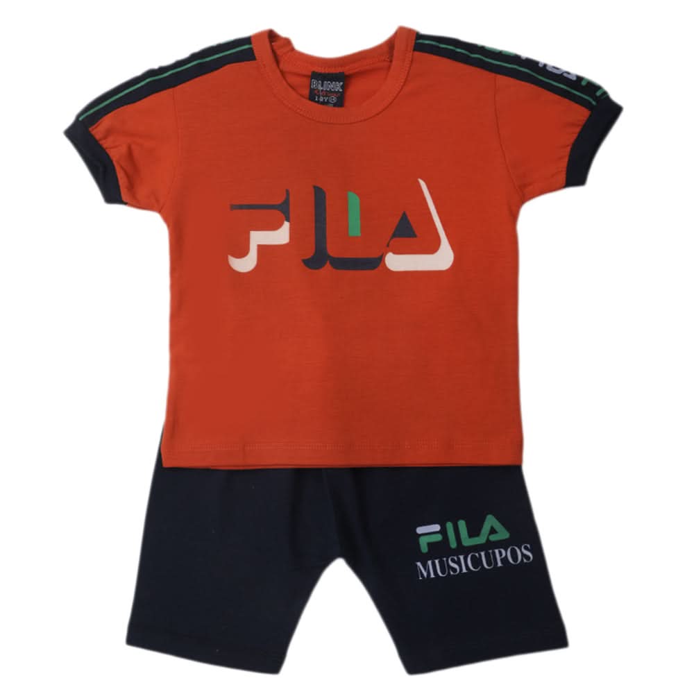 Boys Half Sleeves Short Suit - Rust, Kids, Boys Sets And Suits, Chase Value, Chase Value