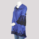 Women's Front Bow Embroidered Kurti - Royal Blue, Women, Ready Kurtis, Chase Value, Chase Value