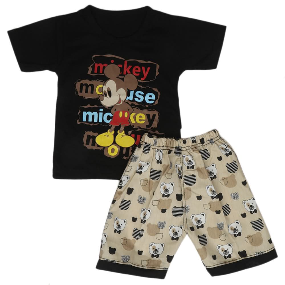 Boys Half Sleeves Short Suit - Black, Kids, Boys Sets And Suits, Chase Value, Chase Value