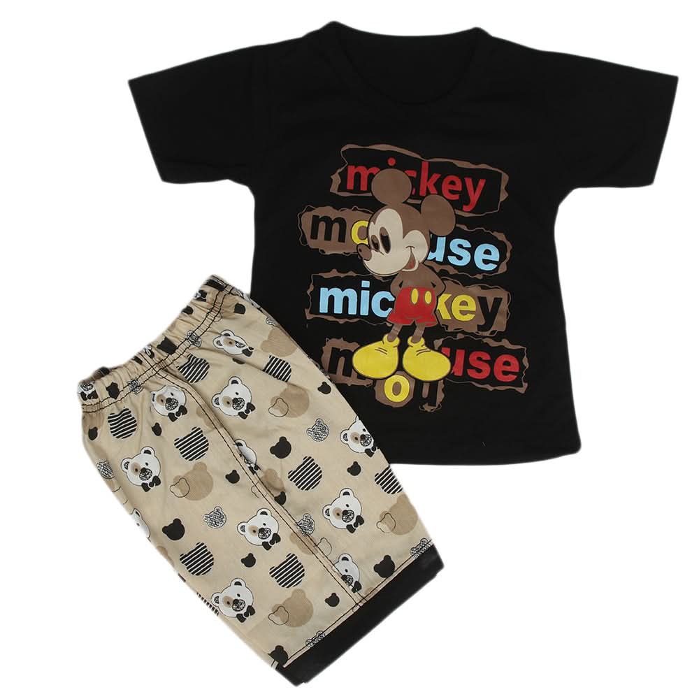 Boys Half Sleeves Short Suit - Black, Kids, Boys Sets And Suits, Chase Value, Chase Value