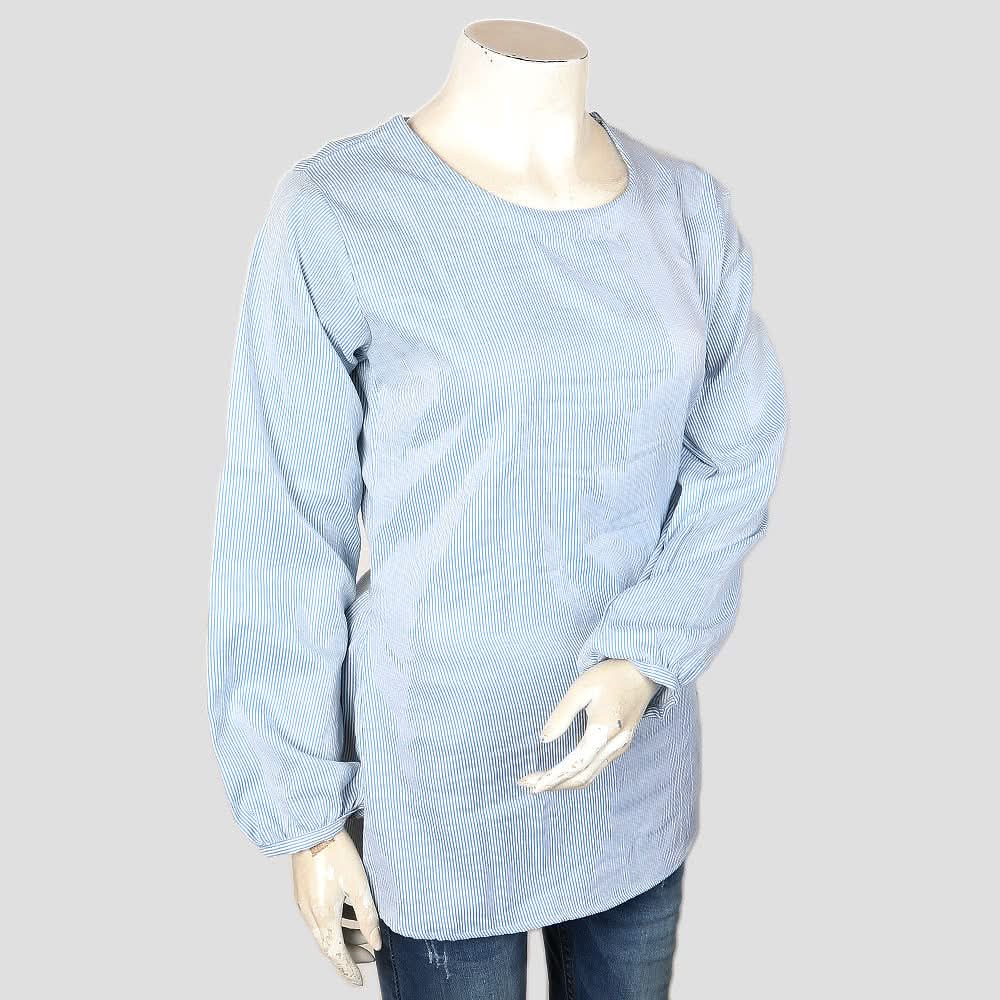 Women's Printed Top With Belt - Blue, Women, T-Shirts And Tops, Chase Value, Chase Value