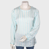 Women's Printed Top With Belt - Cyan, Women, T-Shirts And Tops, Chase Value, Chase Value