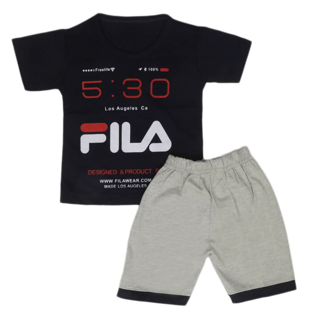 Boys Half Sleeves Short Suit - Navy Blue, Kids, Boys Sets And Suits, Chase Value, Chase Value