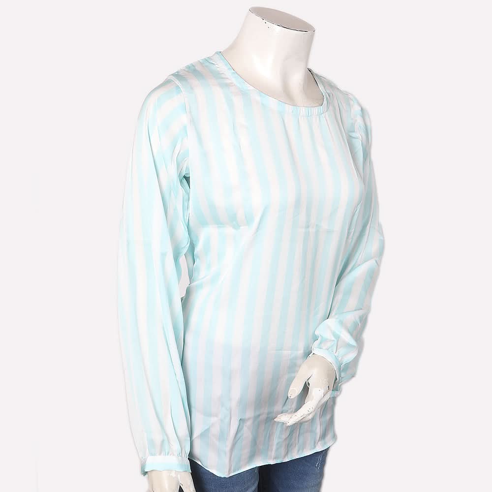 Women's Printed Top With Belt - Cyan, Women, T-Shirts And Tops, Chase Value, Chase Value
