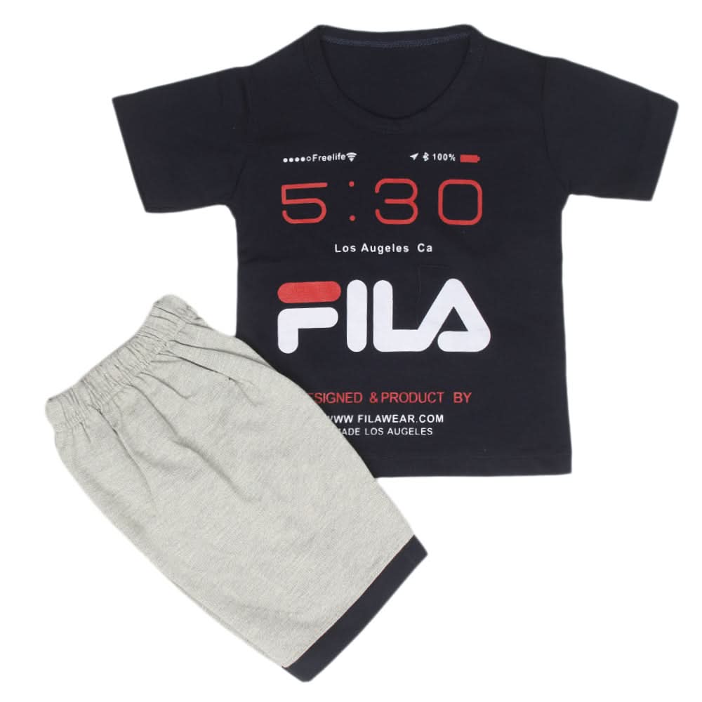 Boys Half Sleeves Short Suit - Navy Blue, Kids, Boys Sets And Suits, Chase Value, Chase Value