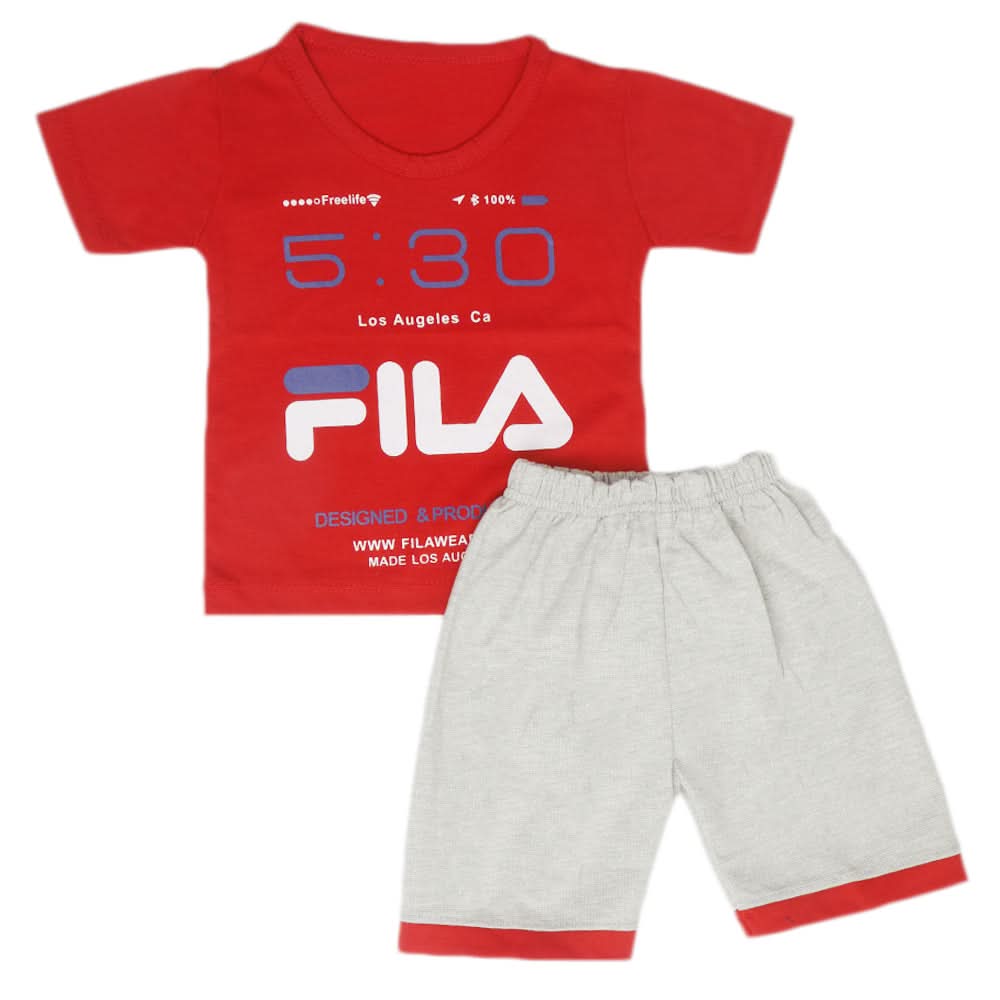 Boys Half Sleeves Short Suit - Red, Kids, Boys Sets And Suits, Chase Value, Chase Value