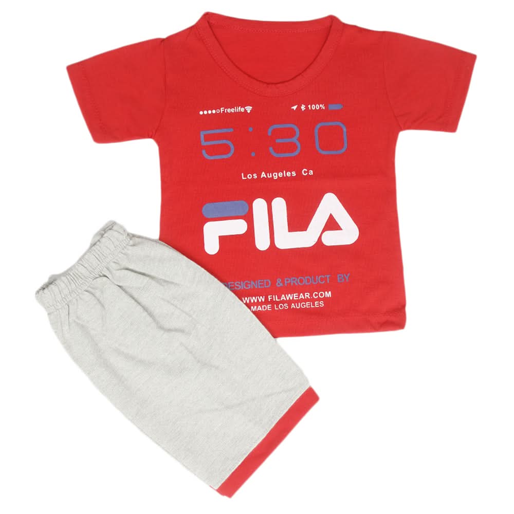Boys Half Sleeves Short Suit - Red, Kids, Boys Sets And Suits, Chase Value, Chase Value