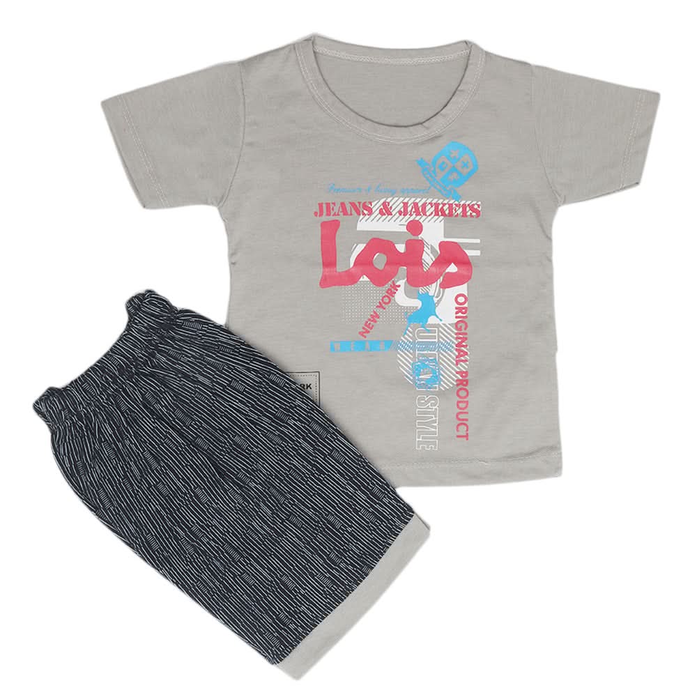 Boys Half Sleeves Short Suit - Grey, Kids, Boys Sets And Suits, Chase Value, Chase Value