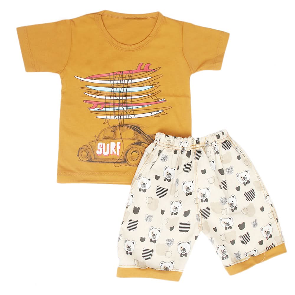 Boys Half Sleeves Short Suit - Brown, Kids, Boys Sets And Suits, Chase Value, Chase Value