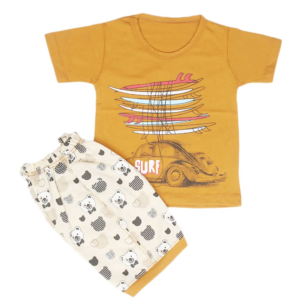 Boys Half Sleeves Short Suit - Brown, Kids, Boys Sets And Suits, Chase Value, Chase Value