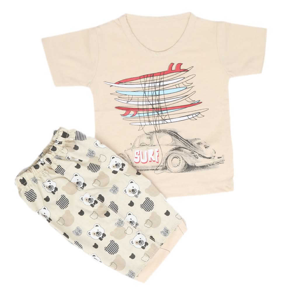 Boys Half Sleeves Short Suit - Fawn, Kids, Boys Sets And Suits, Chase Value, Chase Value
