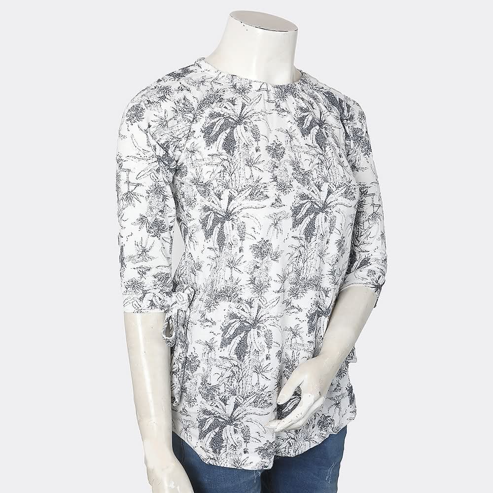Women's Full Sleeves Knitted Top - White, Women, T-Shirts And Tops, Chase Value, Chase Value