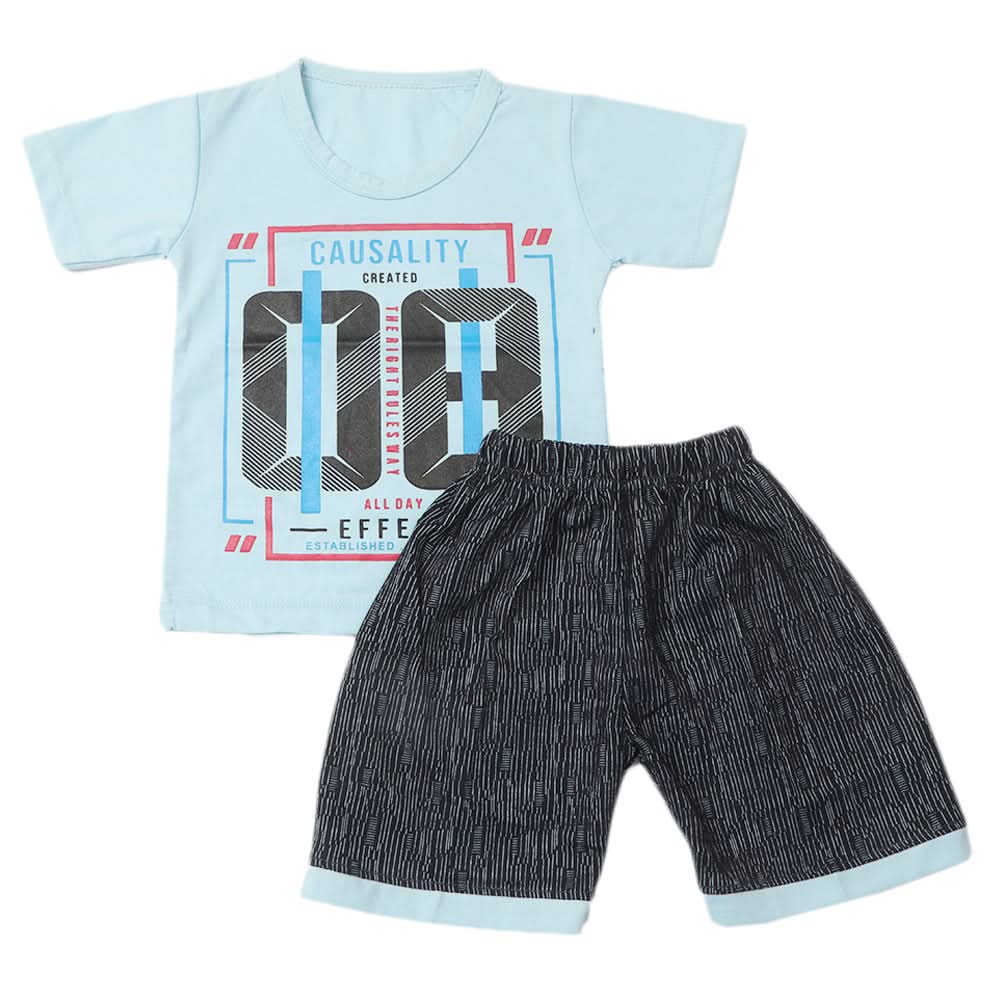 Boys Half Sleeves Short Suit - Blue, Kids, Boys Sets And Suits, Chase Value, Chase Value