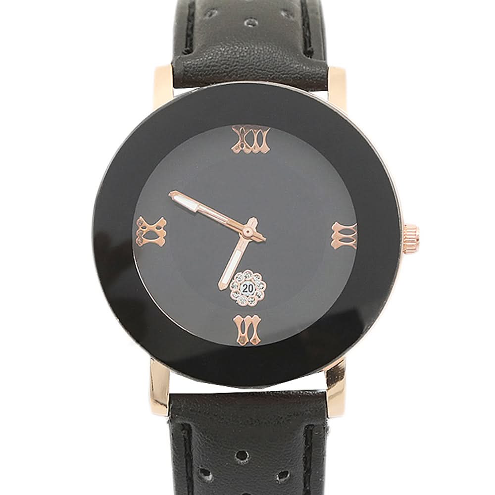 Men's Leather Belt Watch - Black, Men, Watches, Chase Value, Chase Value