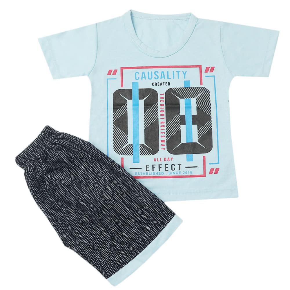 Boys Half Sleeves Short Suit - Blue, Kids, Boys Sets And Suits, Chase Value, Chase Value