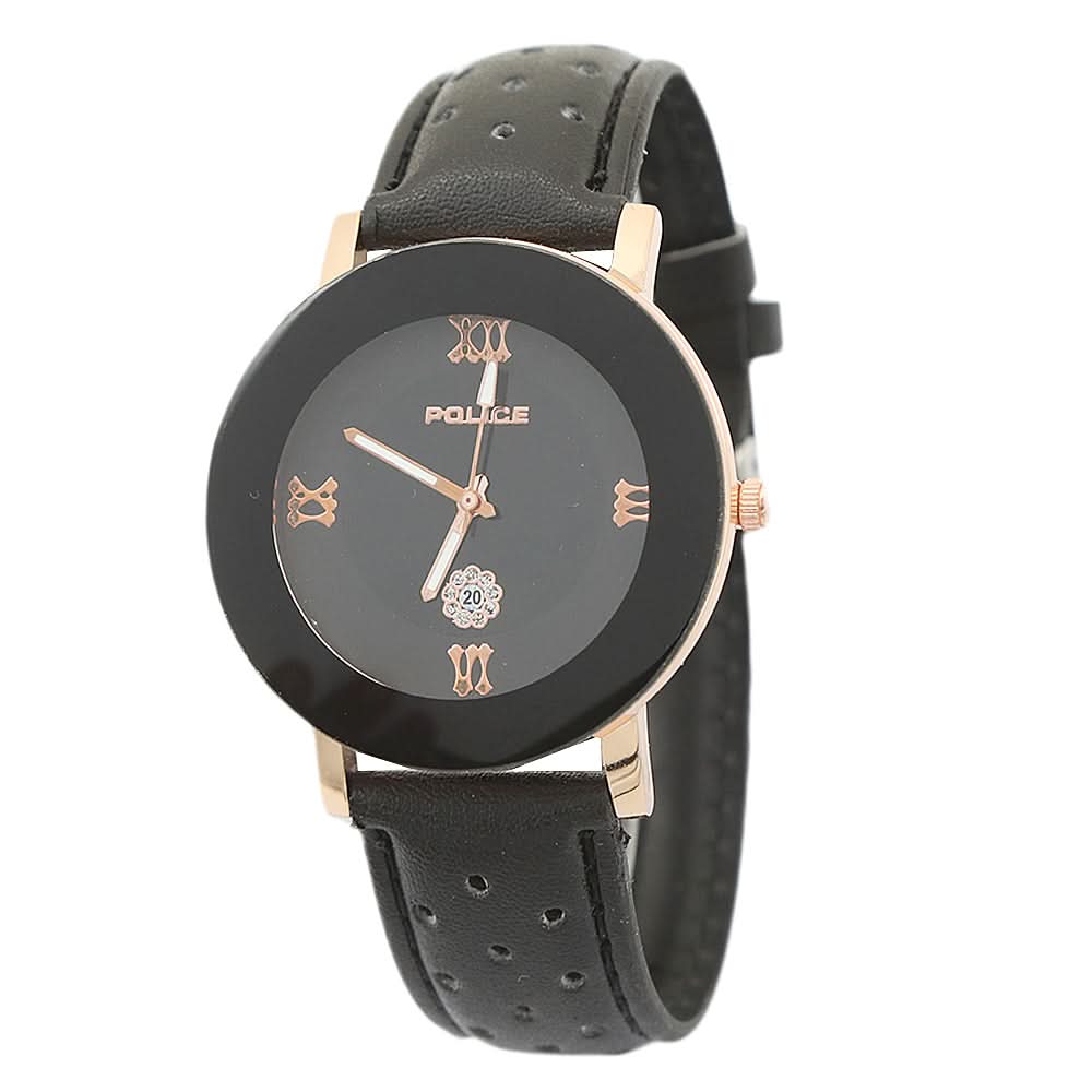 Men's Leather Belt Watch - Black, Men, Watches, Chase Value, Chase Value