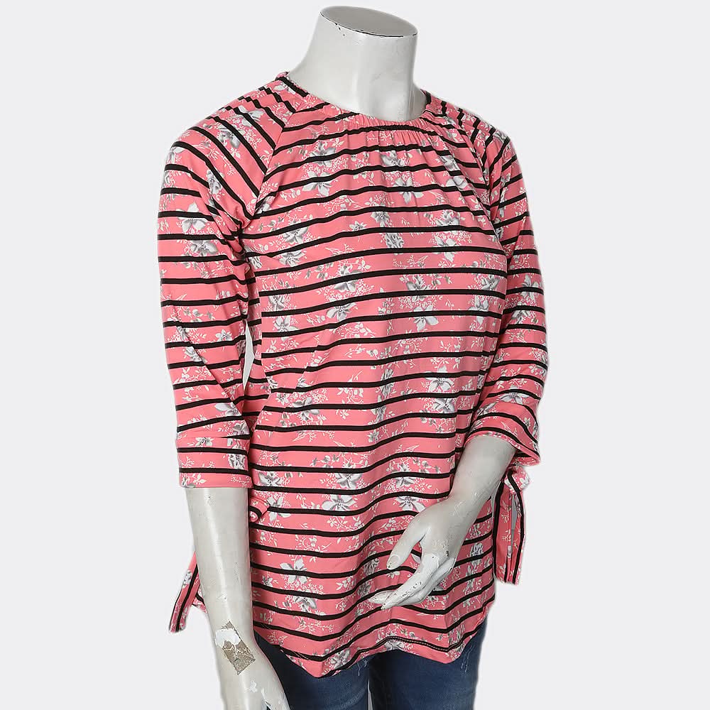 Women's Full Sleeves Knitted Top - Peach, Women, T-Shirts And Tops, Chase Value, Chase Value