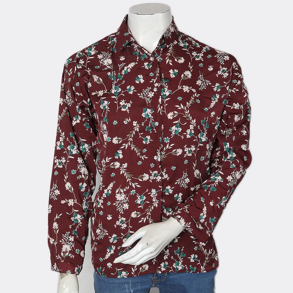 Women's Printed Casual Shirt - Brown, Women, T-Shirts And Tops, Chase Value, Chase Value
