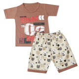 Boys Half Sleeves Short Suit - Dark Brown, Kids, Boys Sets And Suits, Chase Value, Chase Value
