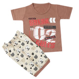 Boys Half Sleeves Short Suit - Dark Brown, Kids, Boys Sets And Suits, Chase Value, Chase Value