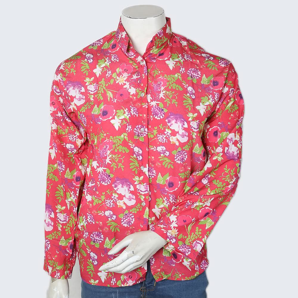 Women's Printed Casual Shirt - Pink, Women, T-Shirts And Tops, Chase Value, Chase Value