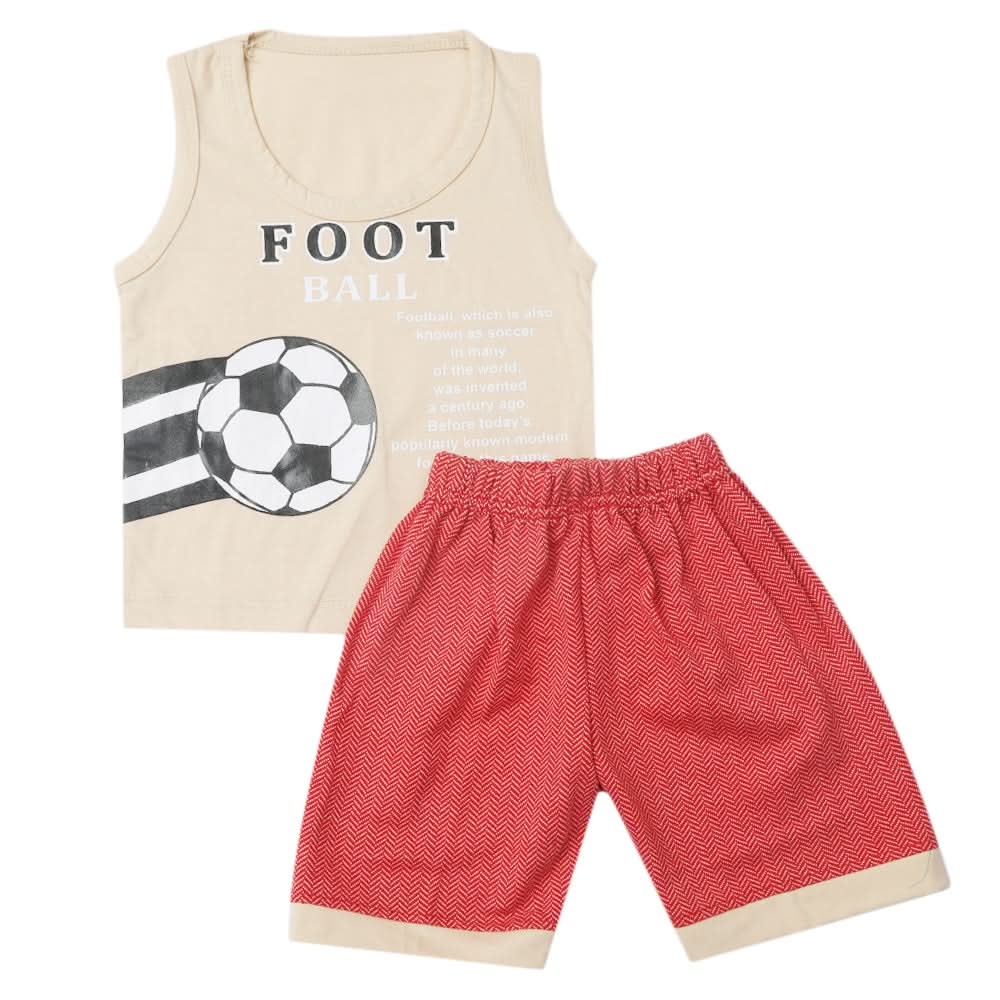 Boys Half Sleeves Short Suit - Fawn, Kids, Boys Sets And Suits, Chase Value, Chase Value