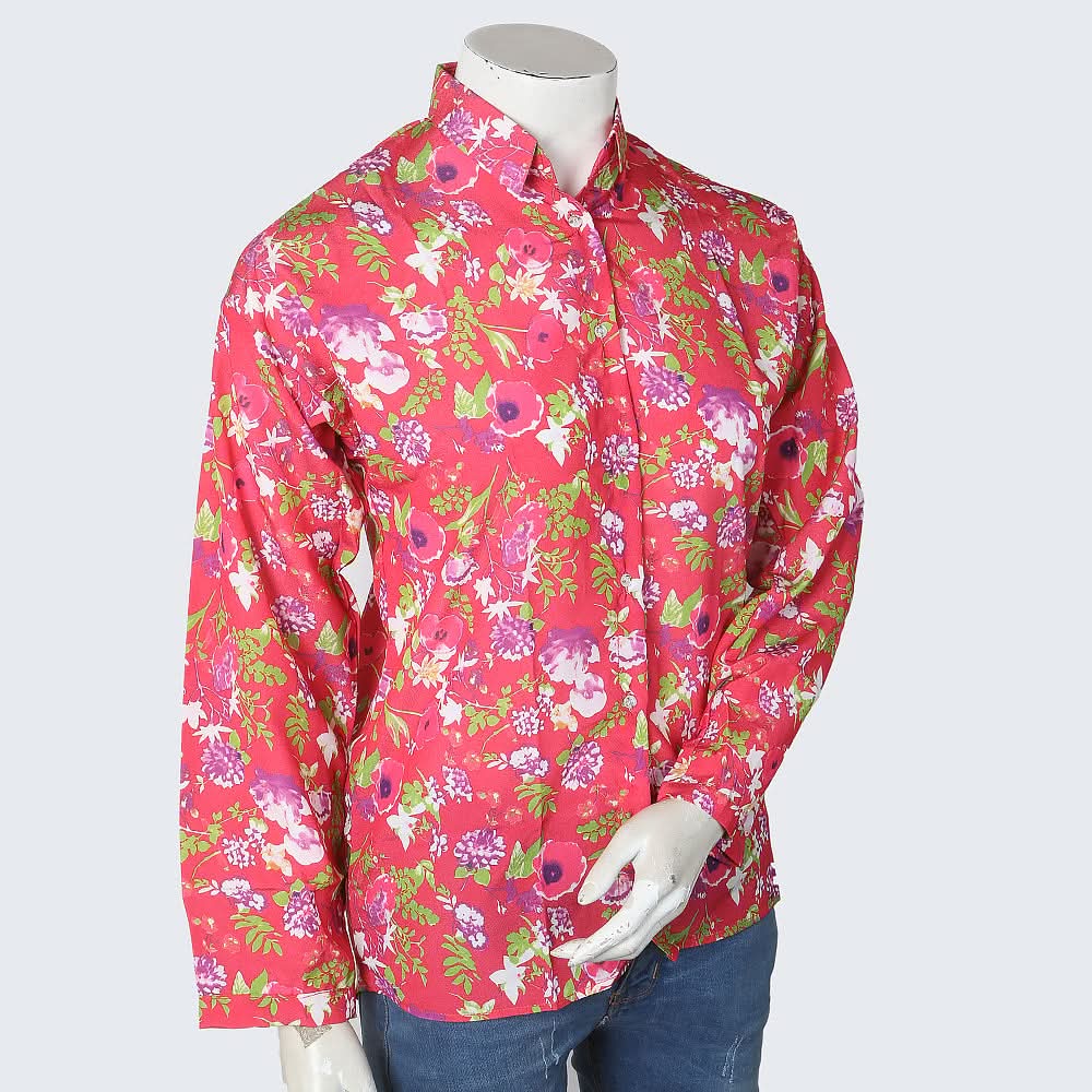 Women's Printed Casual Shirt - Pink, Women, T-Shirts And Tops, Chase Value, Chase Value