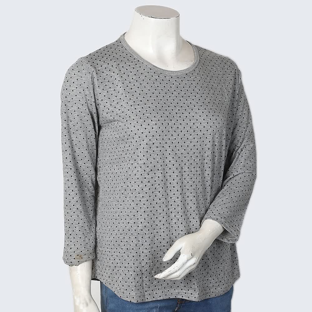 Women's Printed Full Sleeves T-Shirt - Grey, Women, T-Shirts And Tops, Chase Value, Chase Value