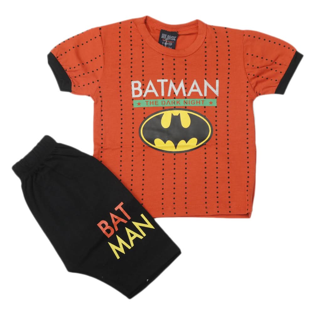 Boys Half Sleeves Short Suit - Rust, Kids, Boys Sets And Suits, Chase Value, Chase Value
