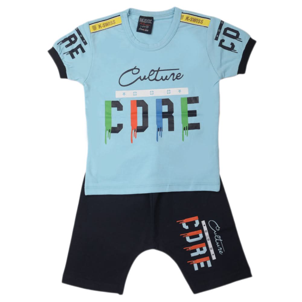 Boys Half Sleeves Short Suit - Blue, Kids, Boys Sets And Suits, Chase Value, Chase Value