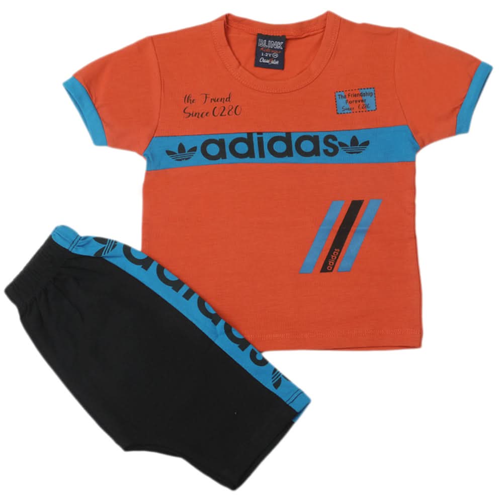Boys Half Sleeves Short Suit - Rust, Kids, Boys Sets And Suits, Chase Value, Chase Value