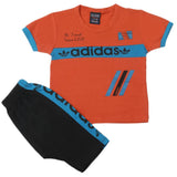 Boys Half Sleeves Short Suit - Rust, Kids, Boys Sets And Suits, Chase Value, Chase Value