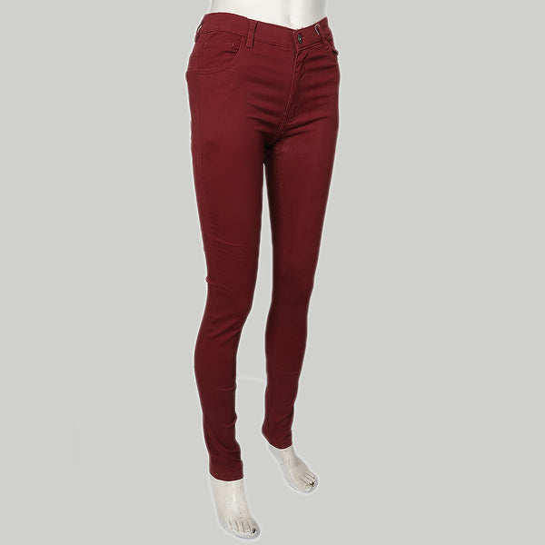 Women's Cotton Color Pant - Maroon, Women, Pants & Tights, Chase Value, Chase Value